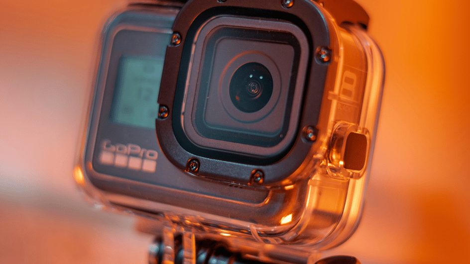  A GoPro camera inside protective housing captures a beautiful scene while a content creator learns how to use the GoPro Quik app