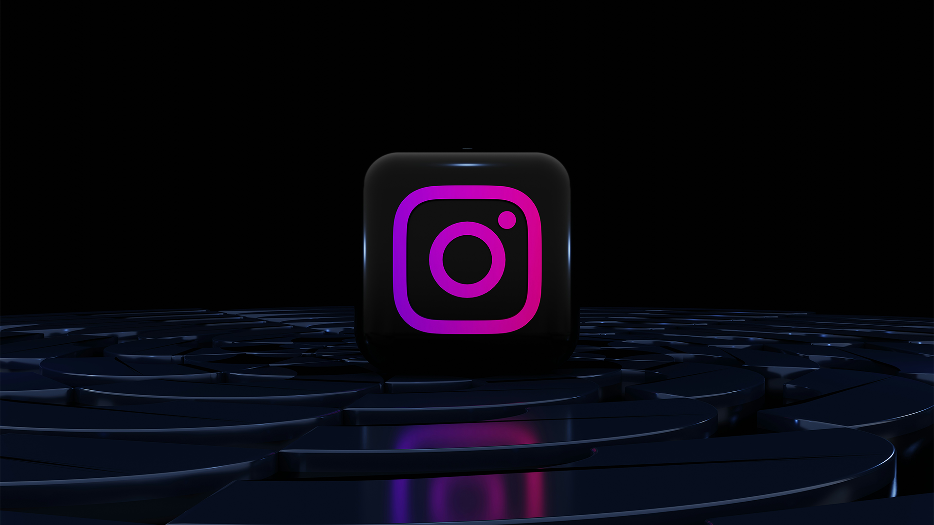 A 3D Instagram logo sits against a black background, while content creators wonder how to understand the Instagram algorithm.